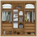 Ver imagem 3 de Guarda-Roupas Azael 6 portas S/esp E S/pes Pvc Amendoa Clean/preto Fosco V2 Móveis Lopas
