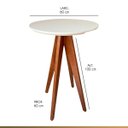 Ver imagem 3 de Kit Mesa Bar Bistro com 4 Banquetas Alta Estofadas Madeira Maciça Suede Bege CCS