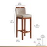 Kit Mesa Bar Bistro com 4 Banquetas Alta Estofadas Madeira Maciça Suede Bege CCS - 2