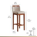 Ver imagem 2 de Kit Mesa Bar Bistro com 4 Banquetas Alta Estofadas Madeira Maciça Suede Bege CCS