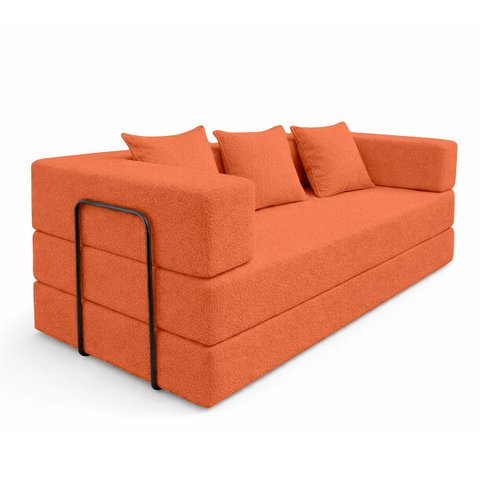 Sofa Cama 2 Lugares Virginia 185cm Boucle Sofa na Caixa Terracota