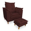 Ver imagem 1 de Poltrona de Amamentação com Puff Laura Suede - Pallazio Marsala