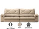 Ver imagem 6 de Sofá com Carregador Usb e Molas no Assento Retrátil Reclinável Nice 2,50m Linho Soft - Netsofas