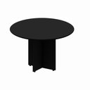 Ver imagem 2 de Mesa de Reunião Redonda F5 Office Moderno sem Gavetas MDP 110cm Preto