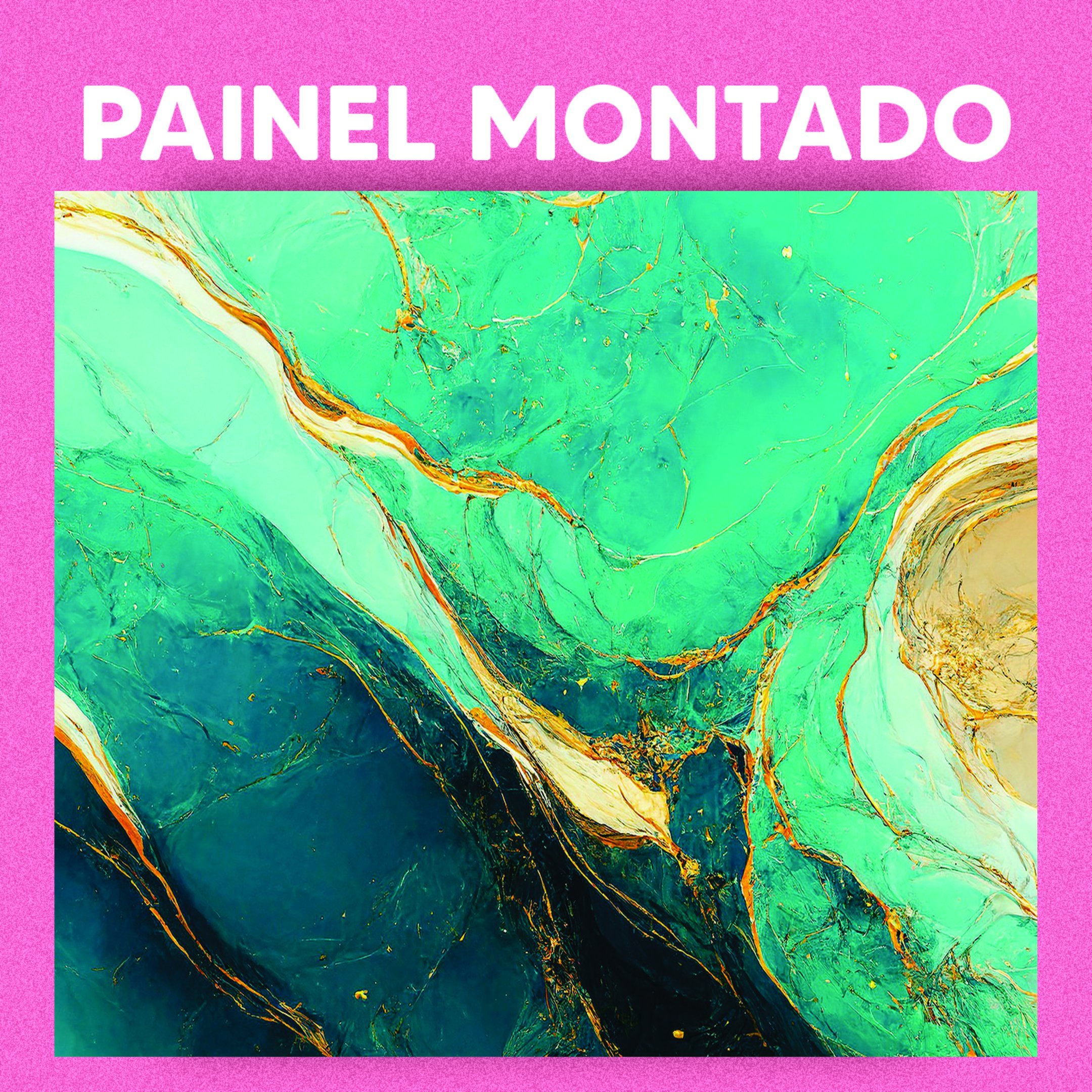 Papel de Parede Painel 3D Mármore Azul e Amarelo Viníl 3M Revestimento Pedra Requinte Auto Colante - 3