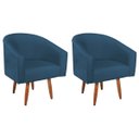 Ver imagem 2 de Kit 2 Poltronas Decorativa Jade Design Moderno Sala de Estar Quarto Escritório Confortável Luxo Pés