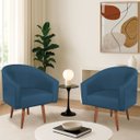 Ver imagem 1 de Kit 2 Poltronas Decorativa Jade Design Moderno Sala de Estar Quarto Escritório Confortável Luxo Pés