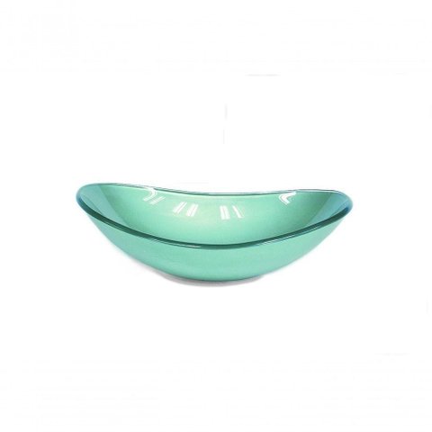 Cuba de Vidro Oval 47cm Verde
