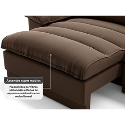 Sofá Plaza 2,00m Retrátil e Reclinável Velosuede - Netsofas - 5