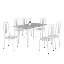 Ver imagem 2 de Conjunto Sala de Jantar com 6 Cadeiras Lívia Branco/Arabesco
