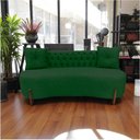 Ver mais imagens de Sofá 2 Lugares Orgânico Curvo Tókio 150cm Suede Verde