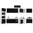 Ver imagem 3 de Armário de Cozinha Modulada de Canto 8 Peças Cp08 Balcão com Tampo Branco-preto - Lumil