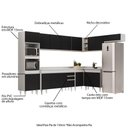 Ver imagem 6 de Armário de Cozinha Modulada de Canto 8 Peças Cp08 Balcão com Tampo Branco-preto - Lumil