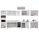 Ver imagem 4 de Armário de Cozinha Modulada de Canto 8 Peças Cp08 Balcão com Tampo Branco-preto - Lumil