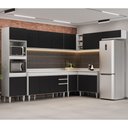Ver imagem 7 de Armário de Cozinha Modulada de Canto 8 Peças Cp08 Balcão com Tampo Branco-preto - Lumil