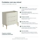 Ver imagem 5 de Mesa de Cabeceira Bend 3 Gavetas Incolar Luna com Pé Dourado