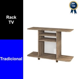 Rack Estante para Tv Compacto Sala de Estar Quarto - Rústico - 3