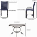 Ver imagem 2 de 4 Cadeiras Cannes Corda Náutica e Mesa com Tampo Ripado 1,00m em Alumínio com Pintura Eletrostática