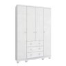 Guarda-roupa Infantil Peroba Junior 4 Portas 3 Gaveta Branco - 1