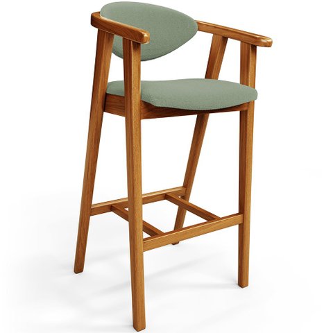 Banqueta Alta Para Cozinha Bancada Bar Sala de Jantar Fixa Cecília L02 Bouclê Oliva - Lyam Decor