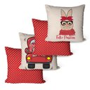 Ver imagem 1 de Kit Com 4 Capas Para Almofadas Páscoa Carro De Chocolate