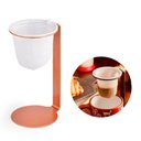 Ver imagem 2 de Mini Coador de Café Individual Bronze Pressca. Suporte em aço resistente. Refil de Algodão. 15cm de 