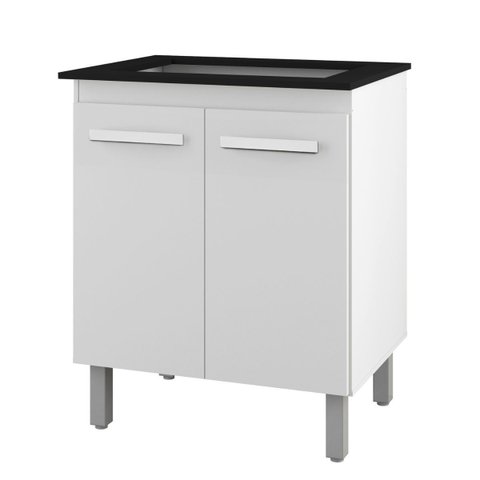 Balcão Cooktop Jade 75cm 2 Portas Pés com Regulagem Cor:branco;tamanho:5 Bocas