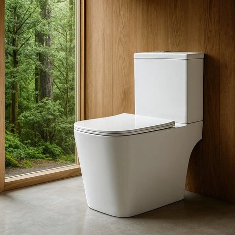 Vaso Sanitário com Caixa Acoplada Saída Horizontal Fiume Luxo Acqua Casa