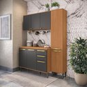Ver imagem 3 de Armário de Cozinha Compacta 160cm Canela/Preto Grid Elara Kappesberg