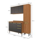 Ver imagem 2 de Armário de Cozinha Compacta 160cm Canela/Preto Grid Elara Kappesberg