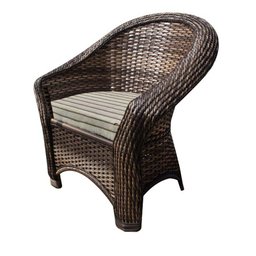 Conjunto de Poltronas Fibra Sintética Bali - 4 Poltronas + 1 Mesa Centro - Tecido Cabanas - 2