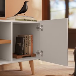 Rack Purus para Tv até "65 3 Portas - Colibri - Off White Matte / Frejo - 9