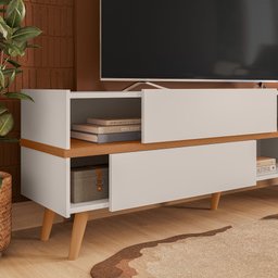 Rack Purus para Tv até "65 3 Portas - Colibri - Off White Matte / Frejo - 8