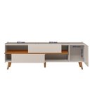 Ver imagem 5 de Rack para TV Purus até 65 3 Portas Off White Matte/Freijó Colibri Decor