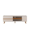 Ver imagem 4 de Rack para TV Purus até 65 3 Portas Off White Matte/Freijó Colibri Decor