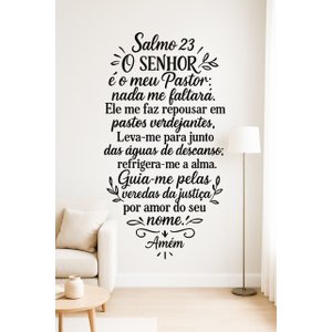 Adesivo de Parede Religioso Oração Salmo 23 em Estilo Moderno