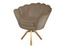 Ver imagem 1 de Poltrona Decorativa Pétala Base Giratória Madeira Suede Capuccino Ms Decor