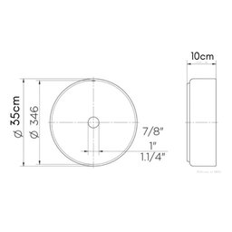 Cuba Apoio Sobrepor Banheiro Redonda Lavabo 35cm Branca - 6