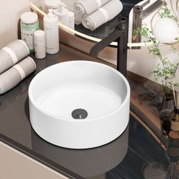 Cuba Apoio Sobrepor Banheiro Redonda Lavabo 35cm Branca - 4