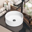 Ver imagem 4 de Cuba Apoio Sobrepor Banheiro Redonda Lavabo 35cm Branca