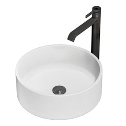 Cuba Apoio Sobrepor Banheiro Redonda Lavabo 35cm Branca - 3