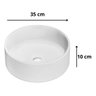 Cuba Apoio Sobrepor Banheiro Redonda Lavabo 35cm Branca - 5