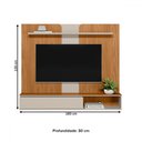 Ver imagem 4 de Painel Home Suspenso para Tv até 65 Polegadas 1 Porta Friburgo Nature e Off White
