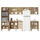 Ver imagem 2 de Cozinha Clarice 6 Módulos MDF MDP Amêndoa com Nicho para Micro-Ondas Milani Movelaria