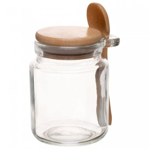 Porta Condimentos 270ml Redondo com Colher e Tampa Hermética