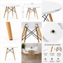 Ver imagem 7 de Conjunto de Mesa de Jantar Eames Eiffel Redonda 90cm Tampo de Madeira Branco com 4 Cadeiras Brancas