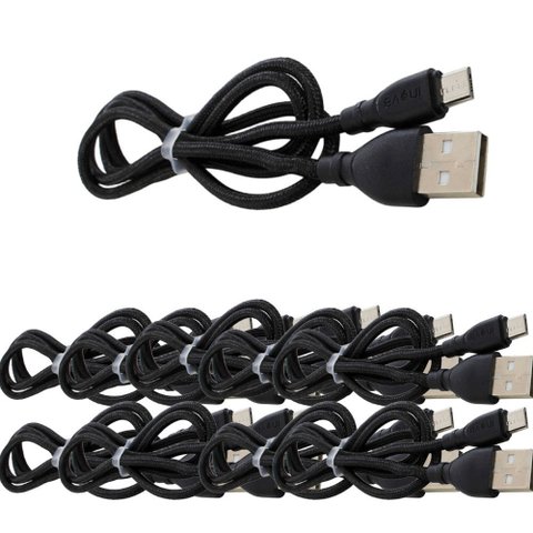 Kit 10 Cabo Celular 3.1a Super Flexivel Usb Tipo-c 1mt Inova