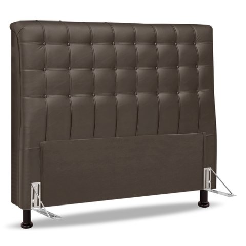 Cabeceira Cama Box Casal Queen Size Ciara 160cm Botonê com Frame Linho Cacau - Desk Design