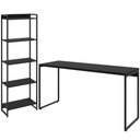 Ver imagem 1 de Kit Escritório Estante Areta 5 Prateleiras com Mesa Industrial Aspen 150cm C01 Onix - Lyam Decor