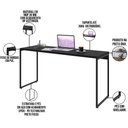 Ver imagem 7 de Kit Escritório Estante Areta 5 Prateleiras com Mesa Industrial Aspen 150cm C01 Onix - Lyam Decor